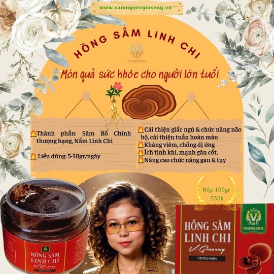 Hồng sâm Linh chi V-Ginseng 100gr